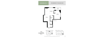 the floor plan of one bedroom condo on square feet